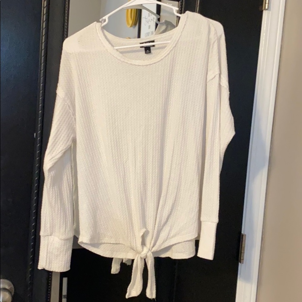A.N.A brand long sleeve tie front shirt